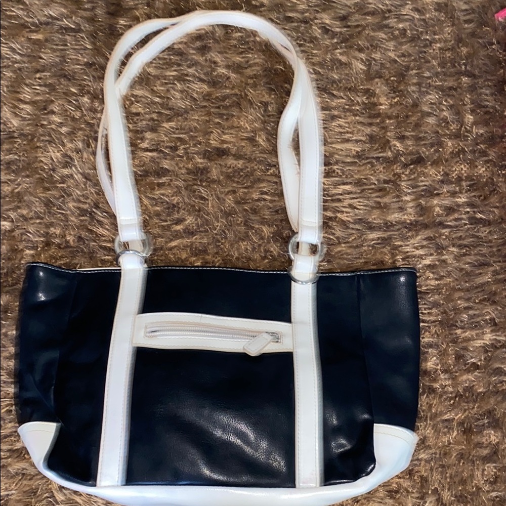 Vintage Elegant Black and White Women's Handbag